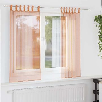 Tende in Voile con Passanti 2 pz Terracotta 140x175 cm