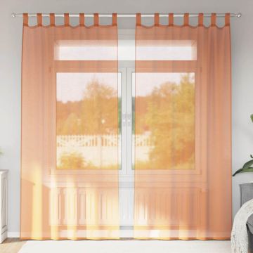 Tende in Voile con Passanti 2 pz Terracotta 140x245 cm