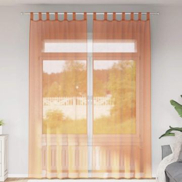 Tende in Voile con Passanti 2 pz Terracotta 140x260 cm