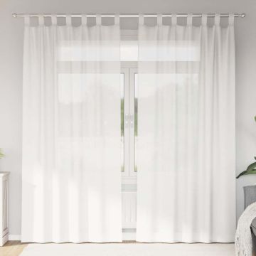 Tende in Voile con Passanti 2 pz Bianco 140x245 cm