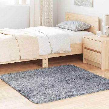 Tappeto Shaggy a Pelo Lungo NAVARRA Grigio Chiaro 120x120 cm