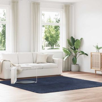 Tappeto Shaggy a Pelo Lungo NAVARRA Blu Marino 240x240 cm