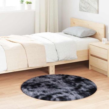 Tappeto Shaggy a Pelo Lungo NAVARRA Grigio Scuro 100x100 cm