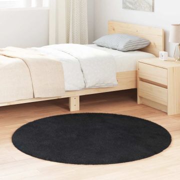 Tappeto Shaggy a Pelo Lungo NAVARRA Nero 120x120 cm poliestere