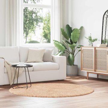 Tappeto Shaggy a Pelo Lungo NAVARRA Beige 160x160 cm poliestere