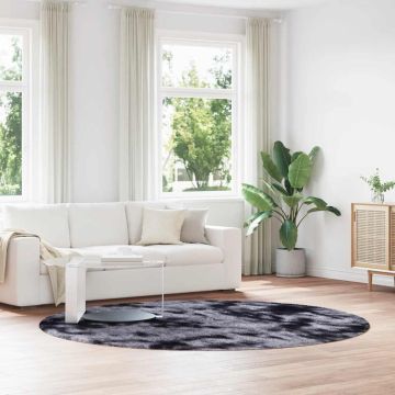 Tappeto Shaggy a Pelo Lungo NAVARRA Grigio Scuro 240x240 cm