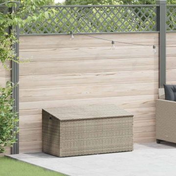 Baule da Giardino Grigio Chiaro 110x50x58 cm in Polyrattan