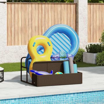 Galleggiante a Bordo Piscina Marrone 110x100x57 cm Polyrattan