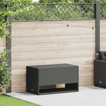 Scatola per Cuscini da Esterno Nero 100x55x55,5 cm Polyrattan