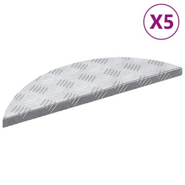 Gradini per Scale 5 pz 60 x 18 x 2,5 cm Argento Alluminio