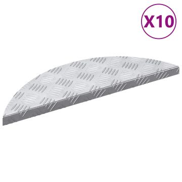 Gradini per Scale 10 pz 60 x 18 x 2,5 cm Argento Alluminio