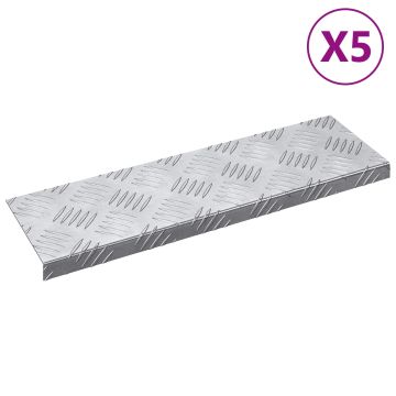 Gradini per Scale 5 pz 60 x 18 x 2,5 cm Argento Alluminio