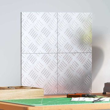 Gradini per Scale 4 pz 20 x 20 cm Argento Alluminio Quadrato