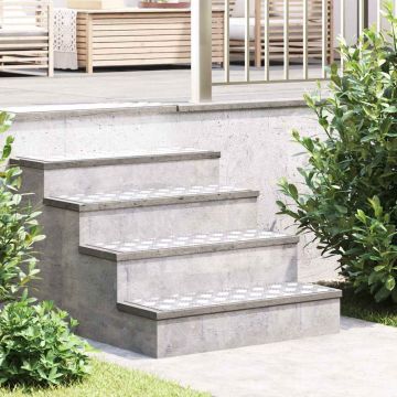 Gradini per Scale 4 pz 75 x 25 cm Argento Alluminio