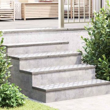 Gradini per Scale 4 pz 100 x 25 cm Argento Alluminio