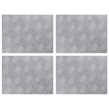 Gradini per Scale 4 pz 40 x 30 cm Argento Alluminio