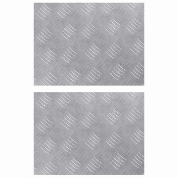 Gradini per Scale 2 pz 40 x 30 cm Argento Alluminio