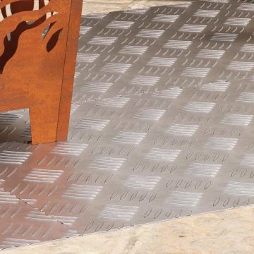Gradini per Scale 4 pz 100 x 50 cm Argento Alluminio