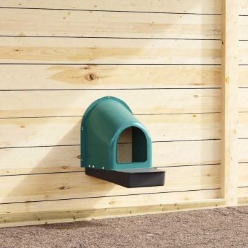 Nidi per Galline 4 pz da Parete in Plastica Verde Scuro