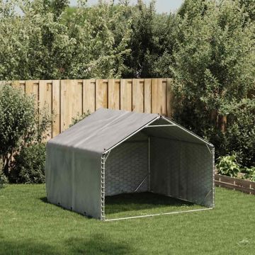 Cuccia per cani da esterno con copertura 2x2x1,5 m in acciaio zincato