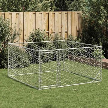 Cuccia per cani da esterno con porta 2x2x1 m in acciaio zincato