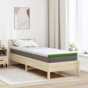 Topper per materasso Bianco e Verde 80 x 200 cm