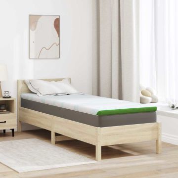 Topper per materasso Bianco e Verde 80 x 200 cm