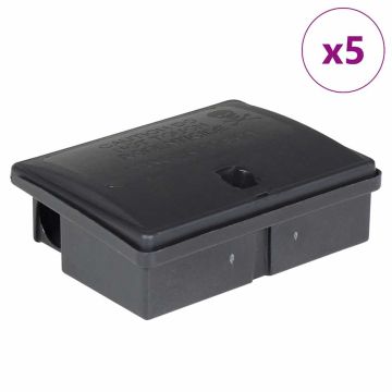 Trappole per Topi 5 pz Nere 13x10x4 cm