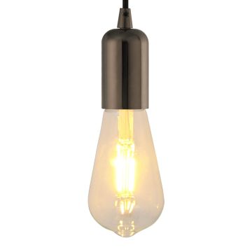 Portalampade 2 pz Nero Lucido E27