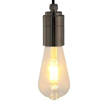 Portalampade 2 pz Nero Lucido E27