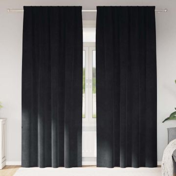 Tende 2 pz Nero 140 x 260 cm Velluto