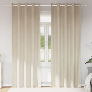 Tende 2 pz Crema 140 x 225 cm Velluto