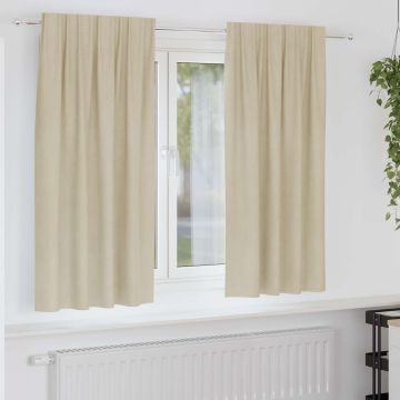 Tende 2 pz Crema 140 x 175 cm Velluto