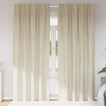 Tende 2 pz Crema 140 x 225 cm Velluto