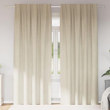 Tende 2 pz Crema 140 x 260 cm Velluto