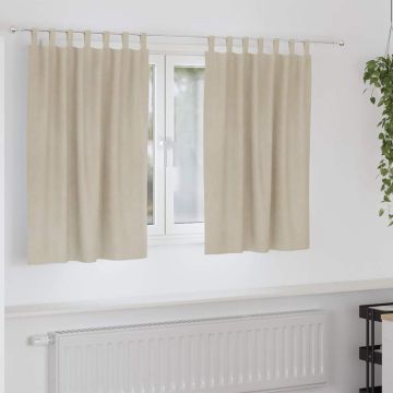 Tende 2 pz Crema 140 x 140 cm Velluto
