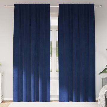 Tende 2 pz Blu Scuro 140 x 260 cm Velluto
