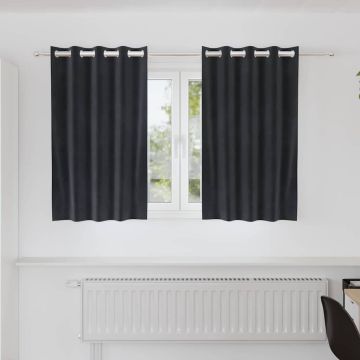 Tende 2 pz Grigio Scuro 140 x 140 cm Velluto