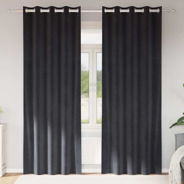 Tende 2 pz Grigio Scuro 140 x 225 cm Velluto