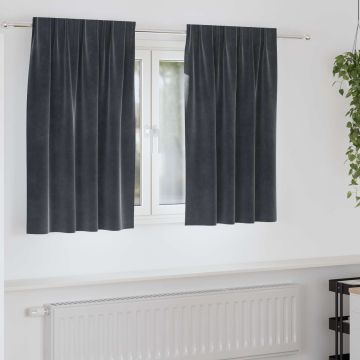 Tende 2 pz Grigio Scuro 140 x 140 cm Velluto