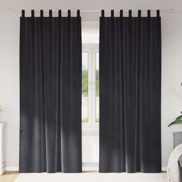 Tende 2 pz Grigio Scuro 140 x 260 cm Velluto