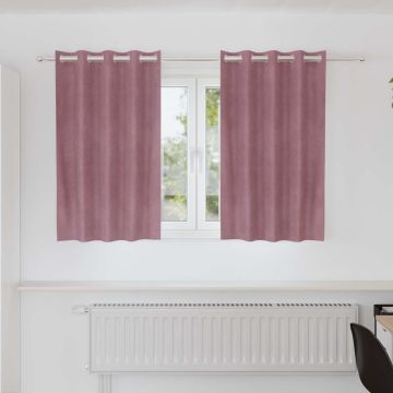 Tende 2 pz Rosa scuro 140 x 140 cm Velluto