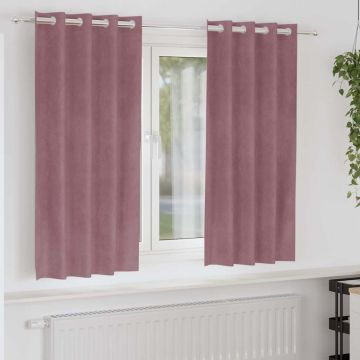 Tende 2 pz Rosa scuro 140 x 175 cm Velluto