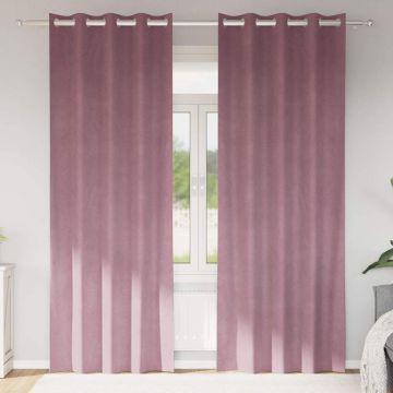 Tende 2 pz Rosa scuro 140 x 260 cm Velluto