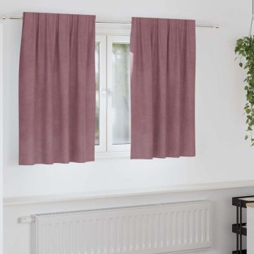 Tende 2 pz Rosa scuro 140 x 140 cm Velluto