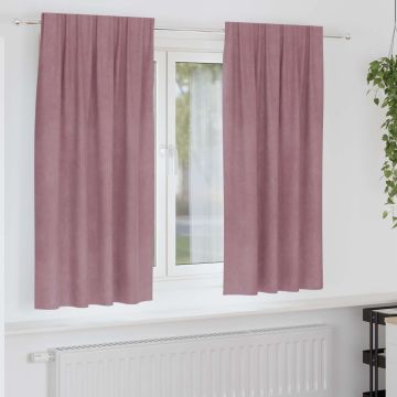 Tende 2 pz Rosa scuro 140 x 175 cm Velluto