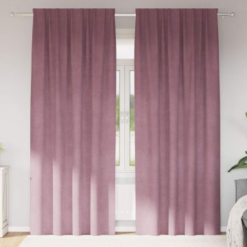 Tende 2 pz Rosa scuro 140 x 225 cm Velluto
