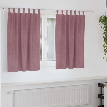 Tende 2 pz Rosa scuro 140 x 140 cm Velluto