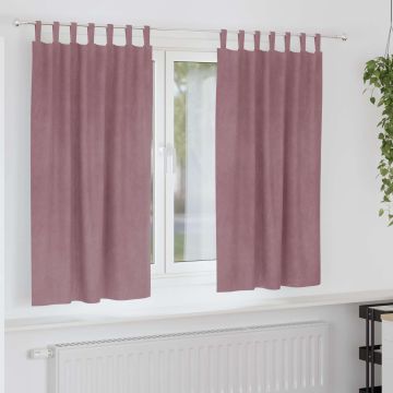 Tende 2 pz Rosa scuro 140 x 175 cm Velluto