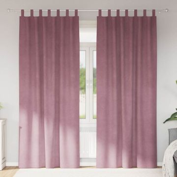 Tende 2 pz Rosa scuro 140 x 245 cm Velluto
